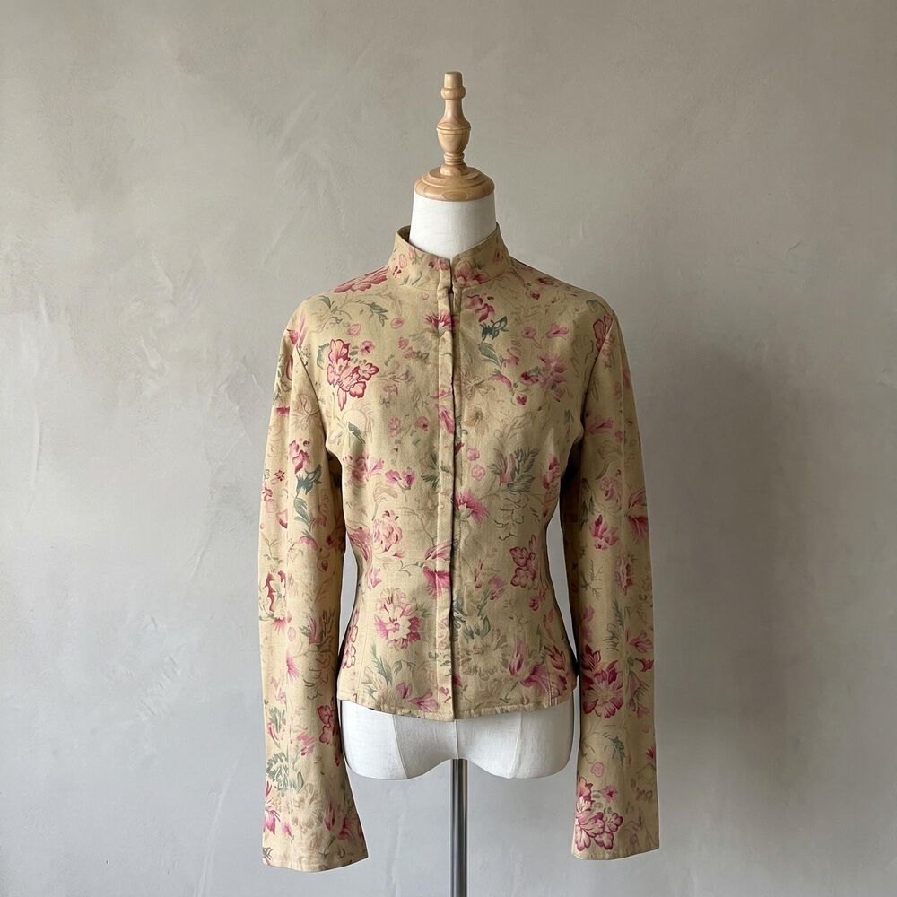 Lauren Ralph Lauren c. 2000s Linen Jacket in Dearborn English Floral l PM